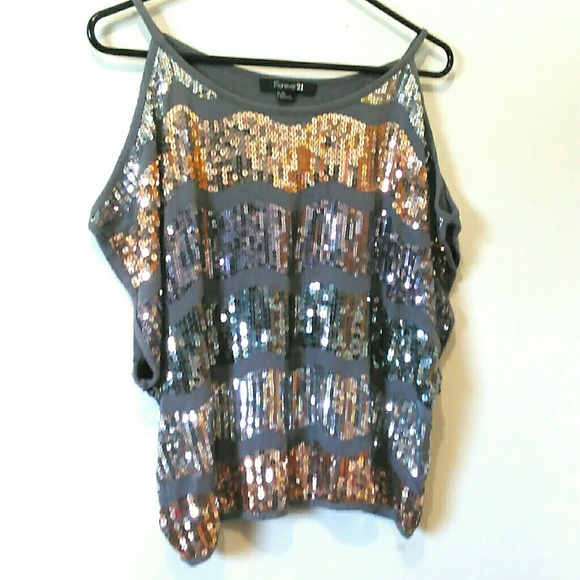 Forever 21 Tops - Forever 21 Sequin Cold Sholder Top!
